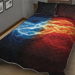 Red And Blue Lightning Print Quilt Bed Set