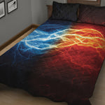 Red And Blue Lightning Print Quilt Bed Set