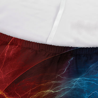 Red And Blue Lightning Print Sofa Cover