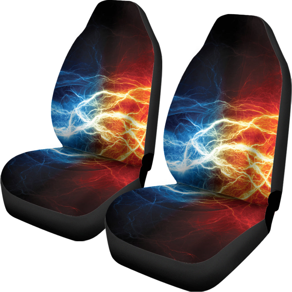Red And Blue Lightning Print Universal Fit Car Seat Covers