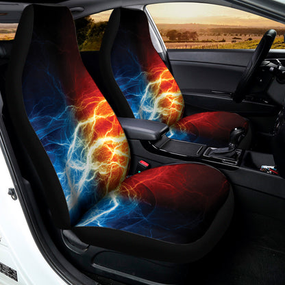 Red And Blue Lightning Print Universal Fit Car Seat Covers