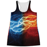 Red And Blue Lightning Print Women's Racerback Tank Top