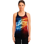 Red And Blue Lightning Print Women's Racerback Tank Top