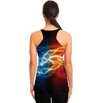 Red And Blue Lightning Print Women's Racerback Tank Top