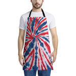 Red And Blue Spider Tie Dye Print Apron