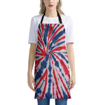 Red And Blue Spider Tie Dye Print Apron
