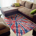Red And Blue Spider Tie Dye Print Floor Mat