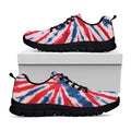 Red And Blue Spider Tie Dye Print Black Running Shoes