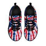 Red And Blue Spider Tie Dye Print Black Sneakers