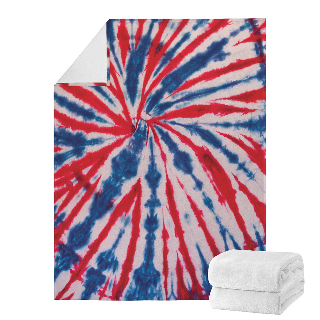 Red And Blue Spider Tie Dye Print Blanket