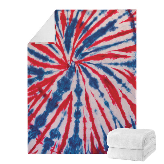 Red And Blue Spider Tie Dye Print Blanket