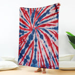 Red And Blue Spider Tie Dye Print Blanket