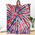Red And Blue Spider Tie Dye Print Blanket