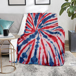 Red And Blue Spider Tie Dye Print Blanket