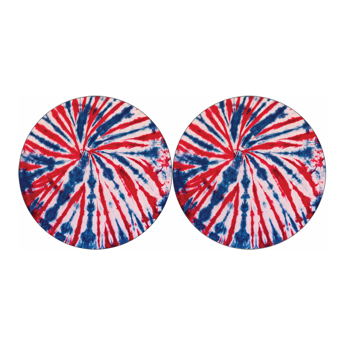 Red And Blue Spider Tie Dye Print Car Coasters