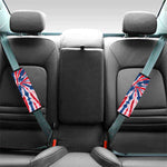 Red And Blue Spider Tie Dye Print Car Seat Belt Covers
