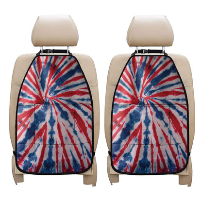 Red And Blue Spider Tie Dye Print Car Seat Organizers