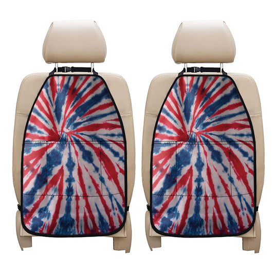 Red And Blue Spider Tie Dye Print Car Seat Organizers