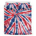 Red And Blue Spider Tie Dye Print Duvet Cover Bedding Set