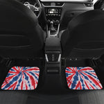 Red And Blue Spider Tie Dye Print Front and Back Car Floor Mats