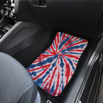 Red And Blue Spider Tie Dye Print Front and Back Car Floor Mats