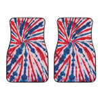 Red And Blue Spider Tie Dye Print Front Car Floor Mats