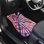 Red And Blue Spider Tie Dye Print Front Car Floor Mats