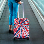 Red And Blue Spider Tie Dye Print Luggage Cover