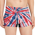 Red And Blue Spider Tie Dye Print Men's Boxer Briefs