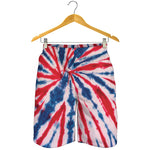Red And Blue Spider Tie Dye Print Men's Shorts