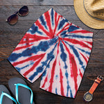 Red And Blue Spider Tie Dye Print Men's Shorts