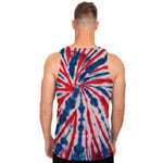 Red And Blue Spider Tie Dye Print Men's Tank Top