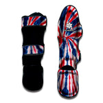 Red And Blue Spider Tie Dye Print Muay Thai Shin Guard
