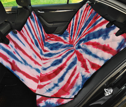 Red And Blue Spider Tie Dye Print Pet Car Back Seat Cover