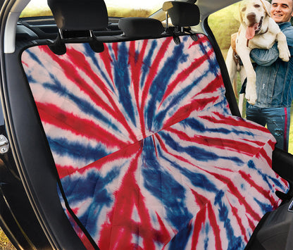 Red And Blue Spider Tie Dye Print Pet Car Back Seat Cover
