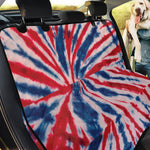 Red And Blue Spider Tie Dye Print Pet Car Back Seat Cover