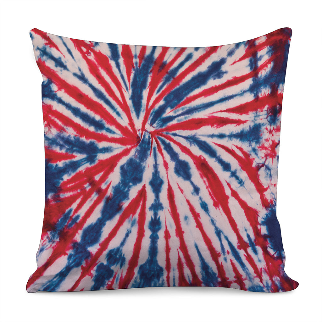 Red And Blue Spider Tie Dye Print Pillow Cover