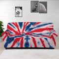 Red And Blue Spider Tie Dye Print Sofa Cover