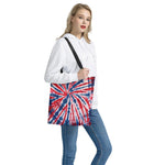 Red And Blue Spider Tie Dye Print Tote Bag
