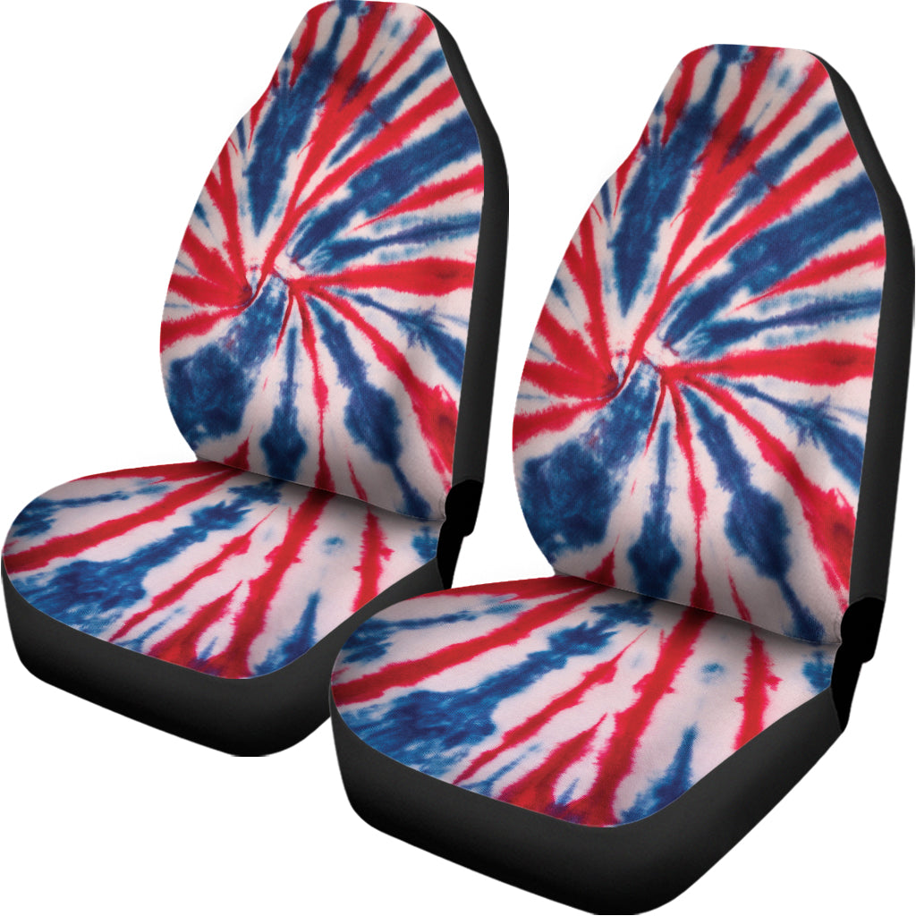 Red And Blue Spider Tie Dye Print Universal Fit Car Seat Covers