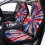 Red And Blue Spider Tie Dye Print Universal Fit Car Seat Covers
