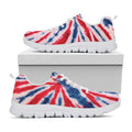Red And Blue Spider Tie Dye Print White Running Shoes