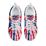 Red And Blue Spider Tie Dye Print White Sneakers