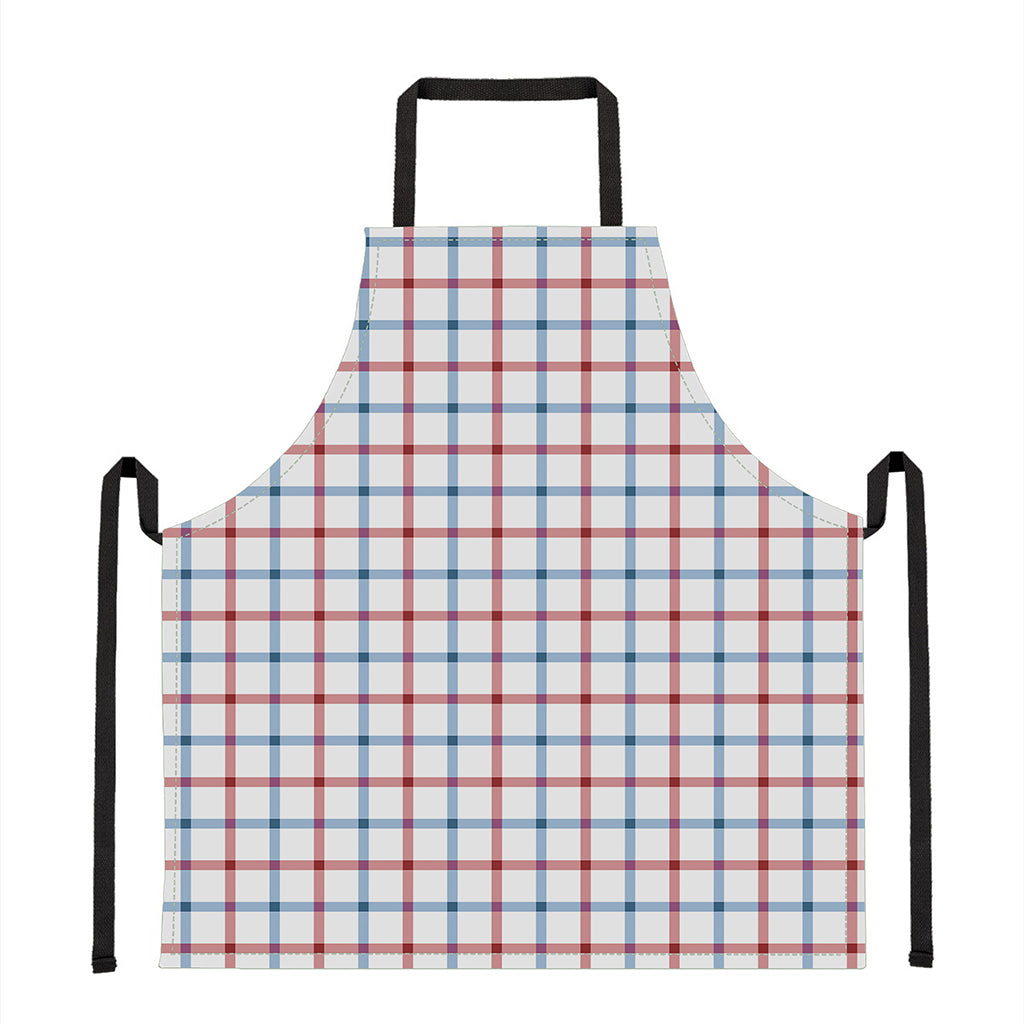 Red And Blue Tattersall Pattern Print Apron