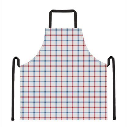 Red And Blue Tattersall Pattern Print Apron