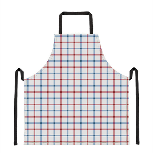 Red And Blue Tattersall Pattern Print Apron
