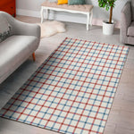Red And Blue Tattersall Pattern Print Area Rug