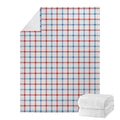 Red And Blue Tattersall Pattern Print Blanket