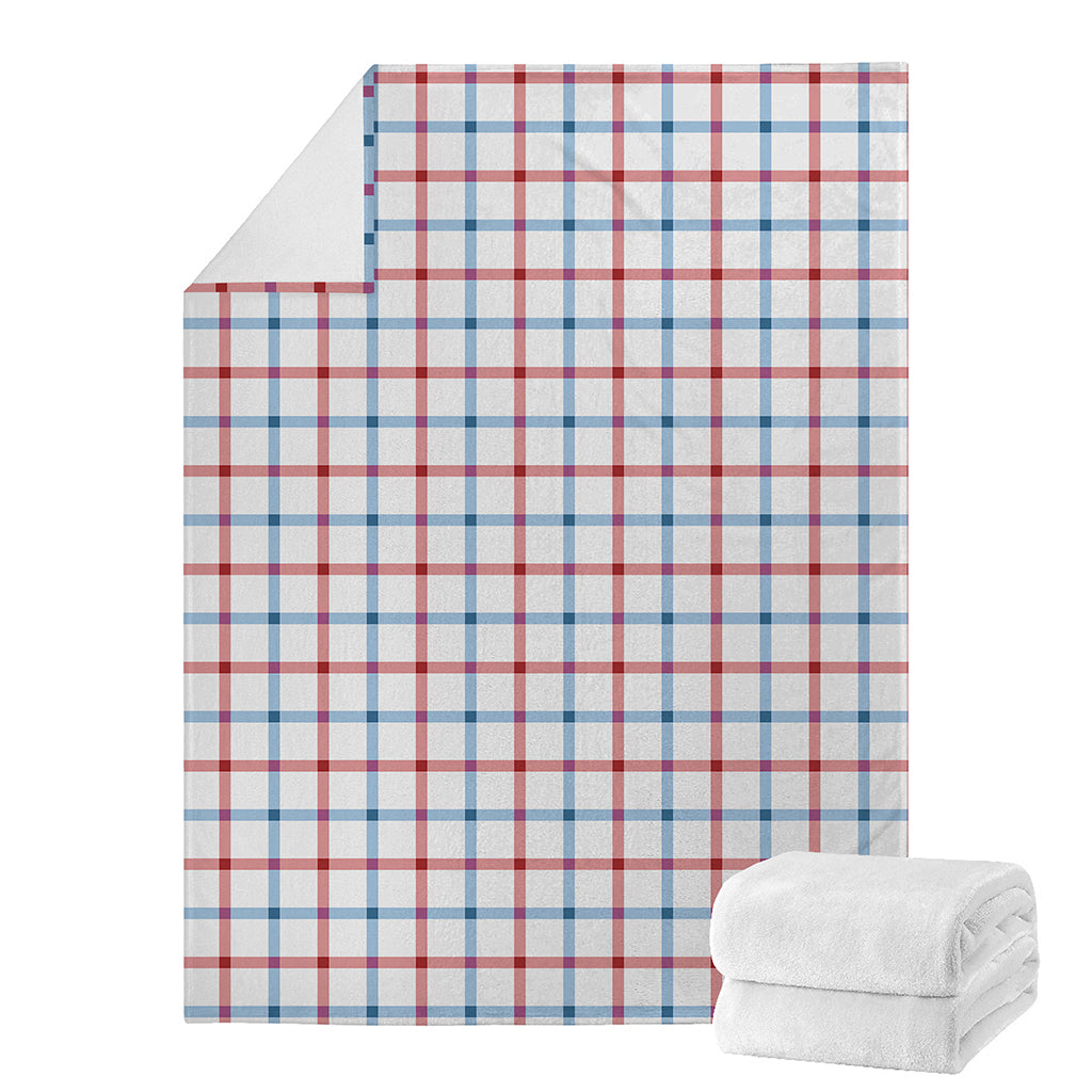 Red And Blue Tattersall Pattern Print Blanket