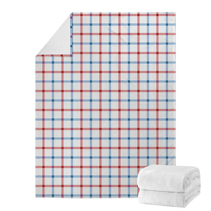 Red And Blue Tattersall Pattern Print Blanket